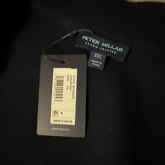 NEW MENS PETER MILLAR HOLDRIDGE HYBRID FULL ZIP SWEATER VEST JACKET, XXL NAVY - Picture 6 of 9